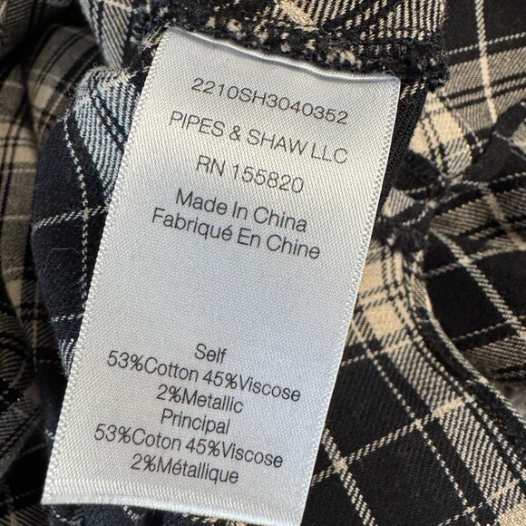 Veronica Beard Black and White Corbie Shirred Plaid Top size 6-8 - Picture 11 of 12
